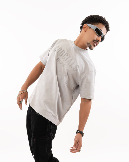 CRUCIALS OVERSIZED T-SHIRT - LIGHT GREY